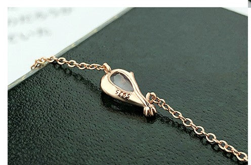 LAMOON 925 Sterling Silver Sakura Pendant Necklace Cherry Blossoms Petal Rose Quartz 18K Rose Gold Plated Fine Jewelry LMNI096