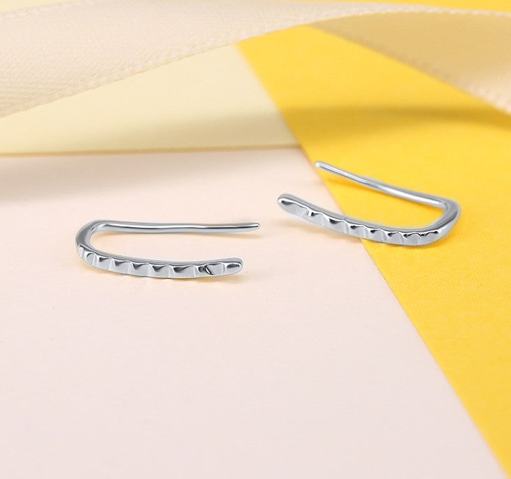 Minimalist 925 Sterling Silver Earrings Ear Crawlers Wedding Jewelry Trendy Geometric Ear Crawlers Stud Earring Women Gift