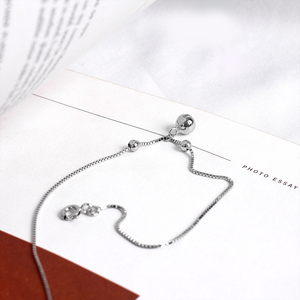 Personality Minimalist Bell Anklet S925 Sterling Silver Anklet Chic Korean Version Temperament Women's Beach Anklet Fashion Jewelry