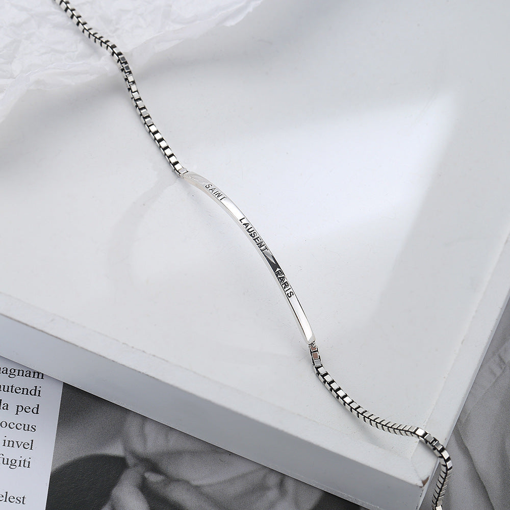 Thai Silver 925 Sterling Silver Anklet Small Fresh Literary Simple Slim Ankle Foot Chain Women's Retro Silver Jewelry