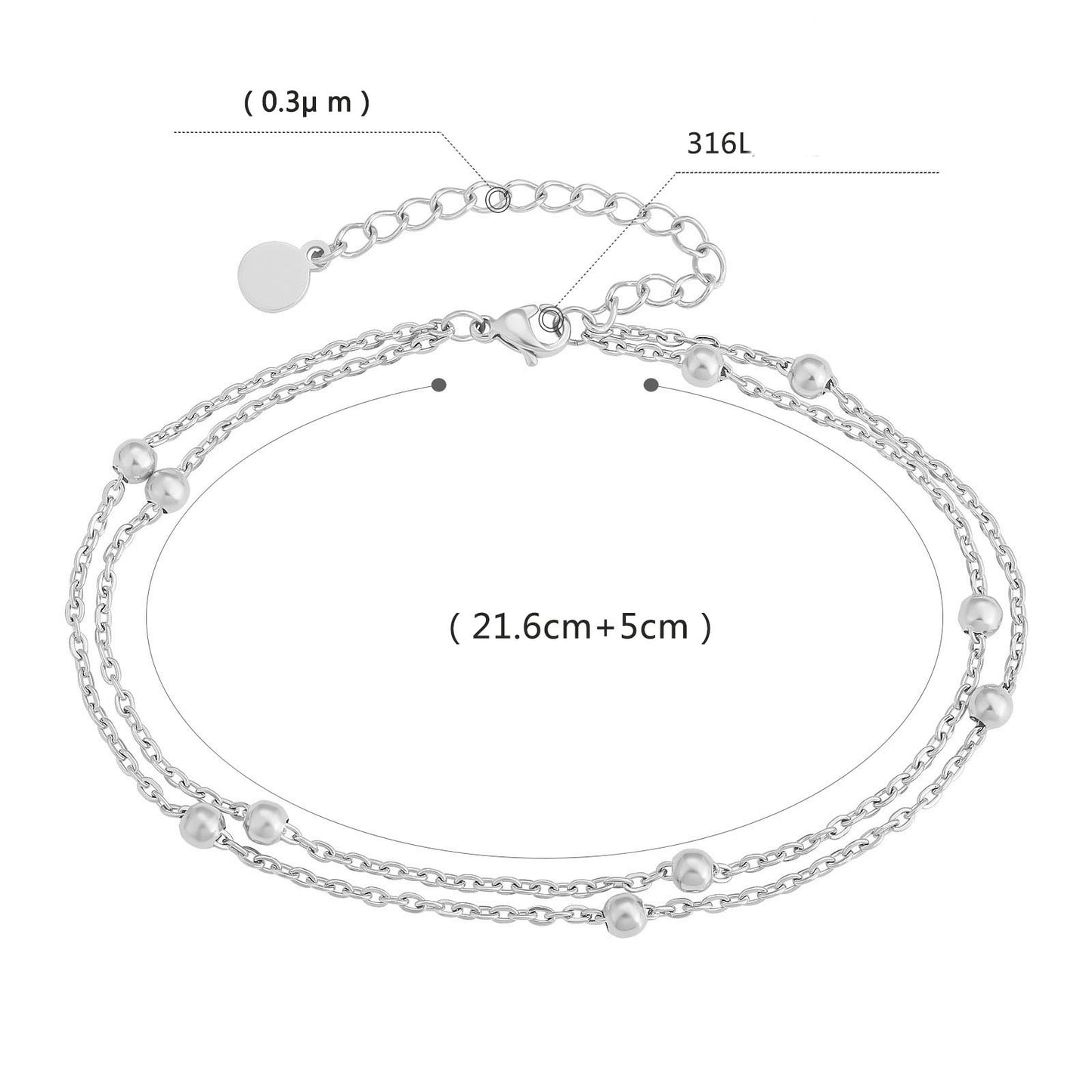 New Hollow Leaf Arrow Anklet Set Female Titanium Steel Spring And Summer Jewelry Beach Foot Accessories