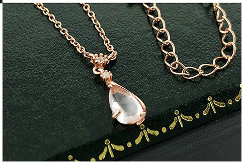 LAMOON 925 Sterling Silver Sakura Pendant Necklace Cherry Blossoms Petal Rose Quartz 18K Rose Gold Plated Fine Jewelry LMNI096