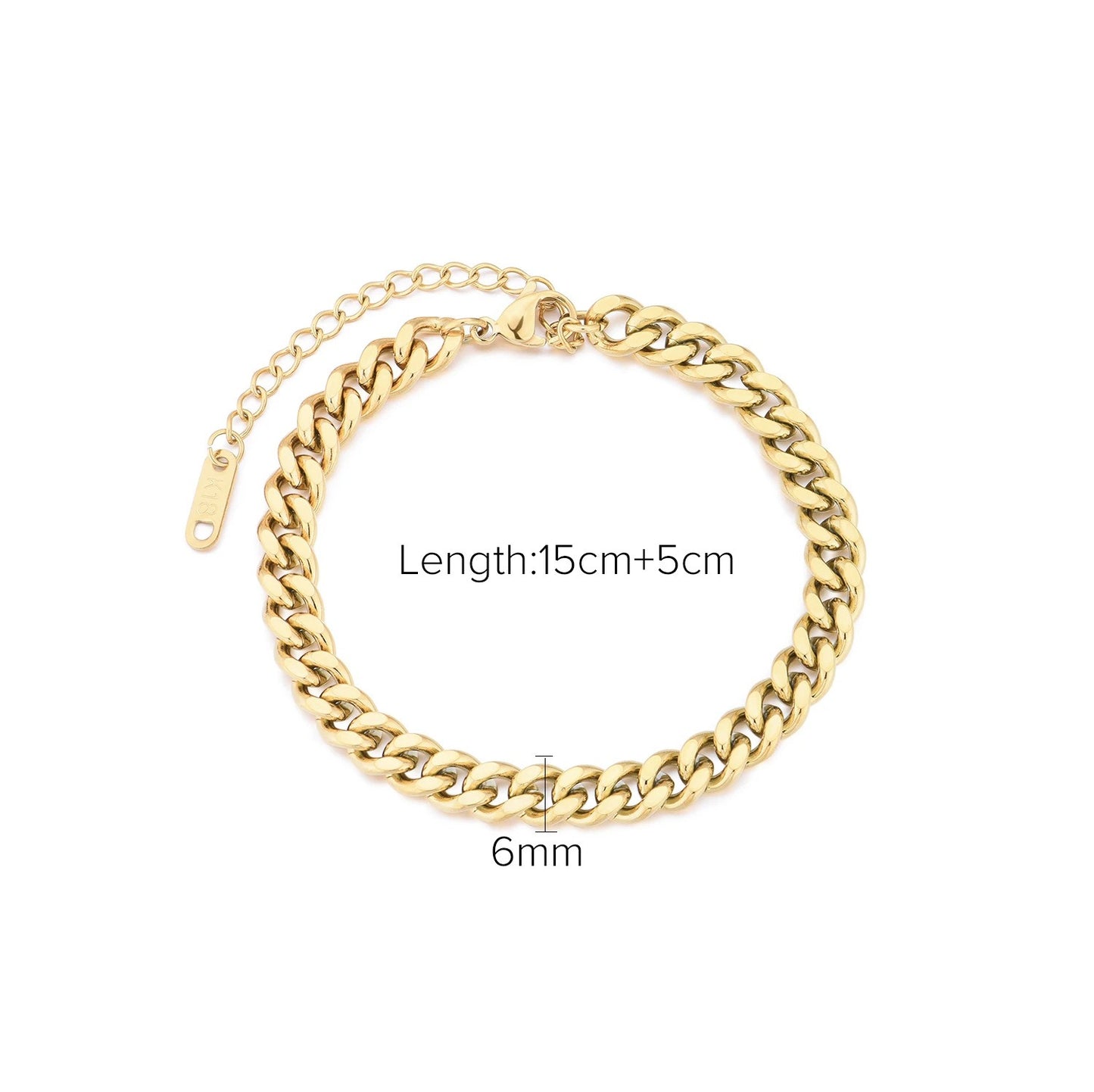 Stainless Steel Cuba Bracelet Vintage Webbing Titanium Steel Gold Plated Wide Bracelet 18K Vacuum Plated Bracelet Jewelry