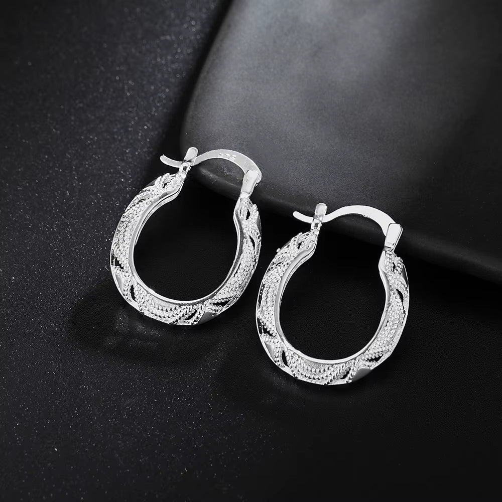 Jewelrytop Store Wholesale Lady 925 Sterling Silver Hoop Women Wedding Earring Jewelry Charms Cute Fashion Christmas Gift Nice