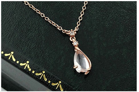 LAMOON 925 Sterling Silver Sakura Pendant Necklace Cherry Blossoms Petal Rose Quartz 18K Rose Gold Plated Fine Jewelry LMNI096