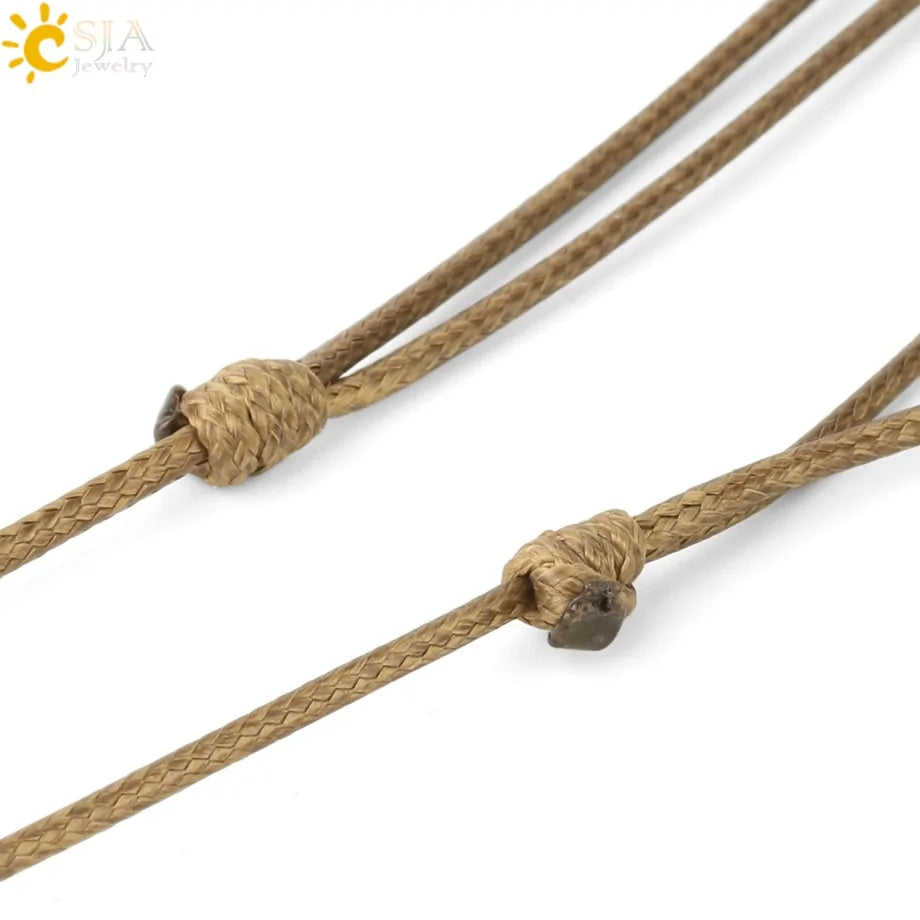 Natural Stone Rope Wrap Necklace